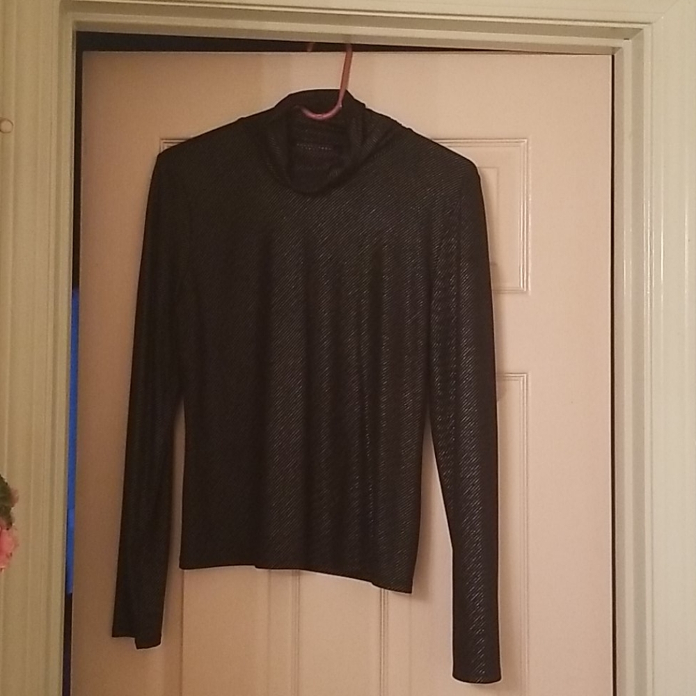 VINTAGE SILVER/BLACK BLOUSE